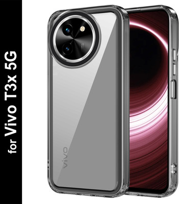 Zapcase Back Cover for Vivo T3x 5G(Black, Grip Case, Pack of: 1)