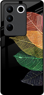 QRIOH Glass Back Cover for Vivo V27 5G(Multicolor, Grip Case, Pack of: 1)