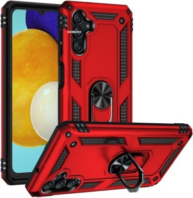 MOBILOVE Back Cover for Samsung Galaxy M13 5G | Dual Layer Hybrid Armor Defender Case with 360 Degree Metal Ring(Red, Rugged Armor, Pack of: 1)