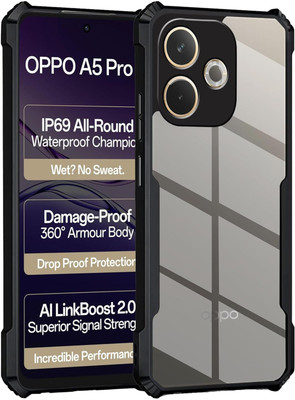 COVERHEAD Back Cover for Back Cover for Oppo_A5 Pro 5G Transparent Eagle Case,(Black, Grip Case, Pack of: 1)(Black, Camera Bump Protector, Pack of: 1)