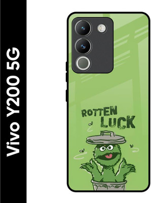 QRIOH Glass Back Cover for Vivo Y200 5G(Green, Pack of: 1)