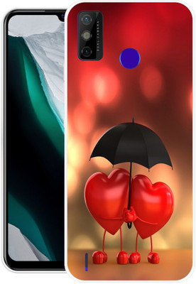 DUGGA Back Cover for Tecno Spark Go 2020, KE5, HEART, UMBRELLA, LOVE, COUPLE(Red, Flexible, Silicon, Pack of: 1)