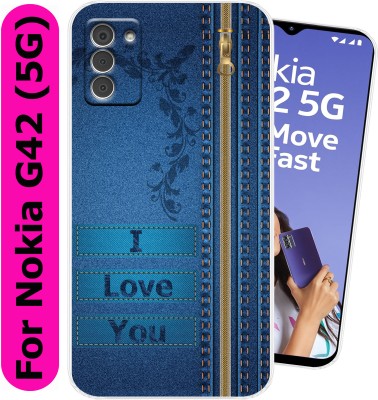 Coolcase Back Cover for Nokia G42 (5G)(Blue, Gold, Silicon, Pack of: 1)