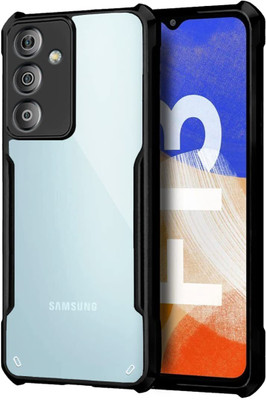 SnapStar Back Cover for Samsung Galaxy F13 4G(Crystal-Clear Back Panel | Black TPU Bumper | Slim & Lightweight)(Black, Transparent, Shock Proof, Pack of: 1)