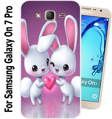 SmartGoldista Back Cover for Samsung Galaxy On7 Pro(Pink, White, Silicon, Pack of: 1)
