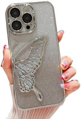 Mintzz Back Cover for APPLE IPHONE 11 PRO MAX, Luxury Butterfly Glitter Girls Cover(Silver, Electroplated, Pack of: 1)