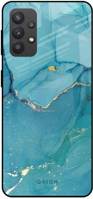 QRIOH Glass Back Cover for Samsung Galaxy M32 5G(Multicolor, Grip Case, Pack of: 1)
