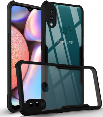 SMARTPOCKET Back Cover for Samsung Galaxy M01s(Transparent, Black, Camera Bump Protector, Pack of: 1)
