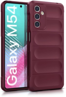 S-Gripline Back Cover for Samsung Galaxy M54 5G, Premium Solid Liquid Magic Case Shockproof Plain(Purple, Silicon, Pack of: 1)