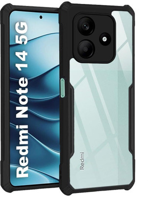 spaziogold Back Cover for Mi Redmi Note 14 5G (Black Border and Transparent back)(Transparent, Black, Hard Case, Pack of: 1)