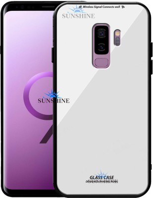 SUNSHINE Back Cover for Samsung Galaxy S9 Plus, Luxurious 9H Toughened Glass Back Case Shockproof TPU Bumper(White, Dual Protection, Pack of: 1)