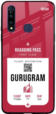 QRIOH Gurugram City Glass Back Cover for Vivo Z1 Pro(Red, Grip Case, Pack of: 1)