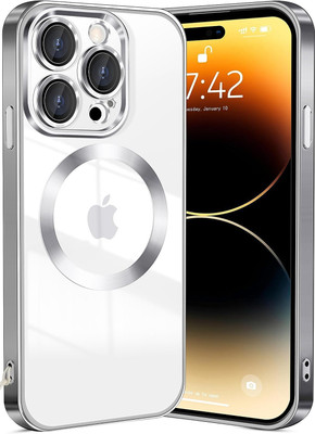 SHINESTAR. Back Cover for Apple iPhone 14 Pro Max(Silver, Transparent, Hard Case, Silicon, Pack of: 1)