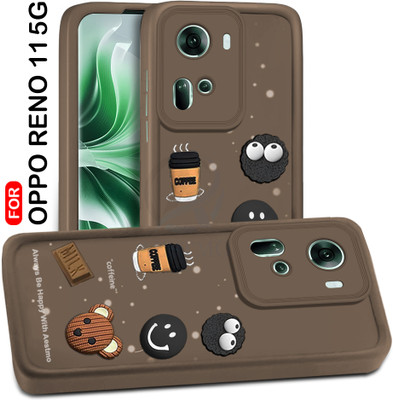 AESTMO Back Cover for Oppo Reno 11 5G(Brown, Dual Protection, Silicon, Pack of: 1)