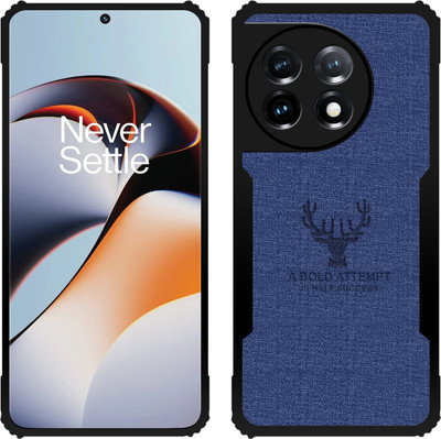 Roxel Back Cover for Oneplus 11R |Vegan PU Leather |Deer Case|Four Side Edges & Camera Lens Protection(Blue, Shock Proof, Pack of: 1)