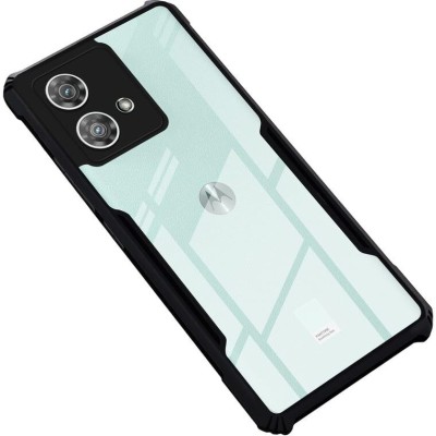 Foncase Back Cover for Motorola Moto Edge 40 Neo 5G Back Cover Case (Black)(Transparent, Dual Protection, Pack of: 1)