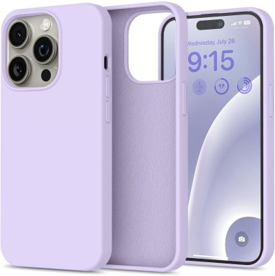 DIZORO Back Cover for iPhone 15 Pro Max 6.7-Inch, Silky-Soft Full-Body Protective Phone Case, Shockproof Cover(Purple, Shock Proof, Silicon, Pack of: 1)