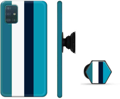Deltavo Back Cover for Samsung Galaxy A51(Blue, White, Cases with Holder, Pack of: 2)