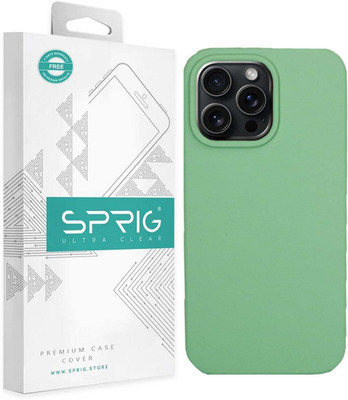 Sprig Liquid Silicone Back Cover for Apple Iphone 15 Pro Max, iPhone 15 Pro Max, 15 Pro Max(Green, Grip Case, Silicon, Pack of: 1)