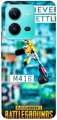 DIKRO Back Cover for vivo V25 5G, V2202, PUBG, GAME, GUN, M416, BANDOOK(Blue, Hard Case, Pack of: 1)