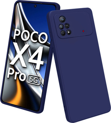 Vshop Back Cover for Poco X4 Pro 5G(Blue, Flexible, Silicon, Pack of: 1)