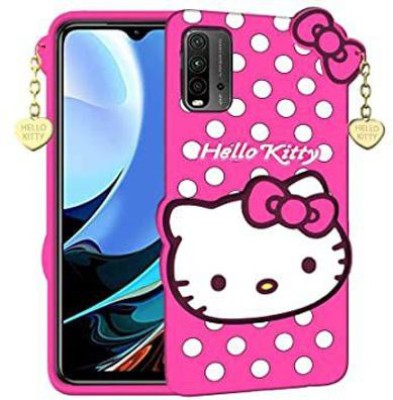 Creativo Back Cover for Mi Redmi 9 Power Hello Kitty Case | 3D Cute Doll | Soft Girl Back Cove(Pink, Flexible, Pack of: 1)