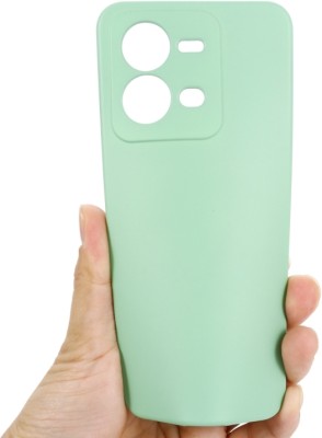 WellWell Back Cover for vivo V25 5G(Green, Grip Case, Silicon, Pack of: 1)