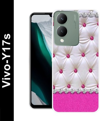 DEVLIYACASE Back Cover for Vivo Y17S(Pink, White, Silicon, Pack of: 1)