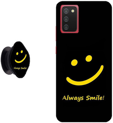 Hello Case Back Cover for Samsung Galaxy A03s, Samsung Galaxy A02s,Samsung Galaxy M02s, Samsung Galaxy F02s(Black, Yellow, Cases with Holder, Pack of: 1)