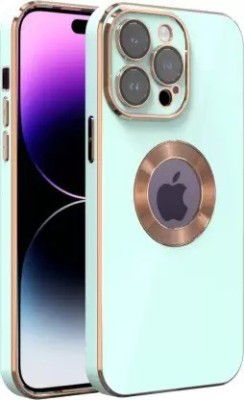 KARAS Back Cover for PinkiPhone 11 Pro Max - MINT | Golden Line, Premium Soft Chrome Case | Silicon Gold Border(Green, Camera Bump Protector, Silicon, Pack of: 1)