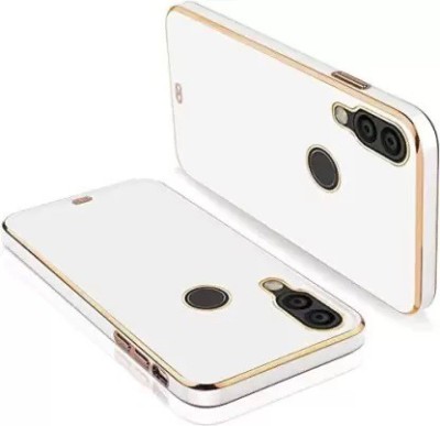 Yebhi Online Back Cover for Xiaomi Redmi Note 7 |Electroplated Silicon Golden Plating Crystal Clear Case |(White, Grip Case, Pack of: 1)