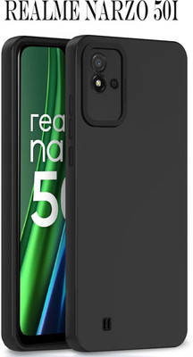 HATin Back Cover for Realme Narzo 50i(Black, Silicon)