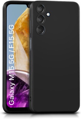 WOW Imagine Back Cover for Samsung Galaxy F15 | M15 5G Ultra Slim Soft Back Cover | Inner Velvet Fabric Lining |(Black, Camera Bump Protector, Silicon, Pack of: 1)