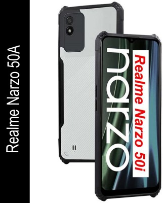 Casotec Back Cover for Realme Narzo 50i Air Cushion Case(Black, Shock Proof, Pack of: 1)