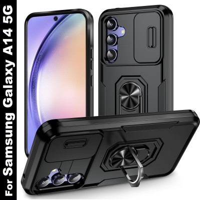Moshking Back Cover for Samsung Galaxy A14 4G / 5G, Sliding Camera Cover & 360° Protection Shockproof Mobile Case(Black, Pack of: 1)