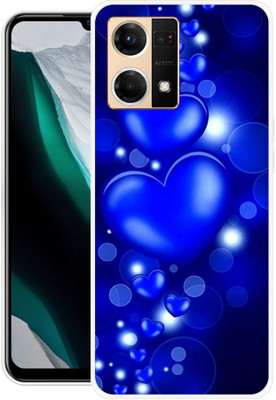 DUGGA Back Cover for OPPO F21s Pro, CPH2461, HEARTS, BLUE, HEART, STAR, LOVE(Blue, Flexible, Silicon, Pack of: 1)