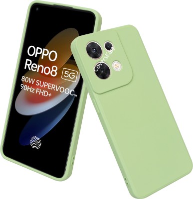 Coverskart Liquid Silicone Back Cover for OPPO Reno8 5G, Silky-Soft Touch Full Body Protection Shockproof Case(Green, Camera Bump Protector, Silicon, Pack of: 1)