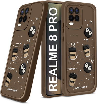 TRUEUPGRADE Back Cover for Realme 8 4G, Realme 8 Pro Cute Fun Cartoon 3D Ball Coffee Case(Brown, 3D Case, Silicon, Pack of: 1)