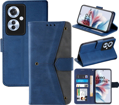 Autofocus Flip Cover for Oppo F25 Pro 5G(Blue, Camera Bump Protector, Pack of: 1)