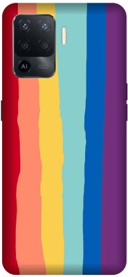 VS PRINT LINK Back Cover for OPPO A94 (4G) , CPH2203 , Color Gradient Rainbow Stripes,Apple logo, Printed(Multicolor, Hard Case, Pack of: 1)