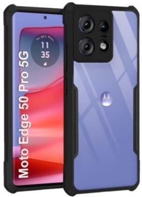 ALONZO Front & Back Case for MOTOROLA Edge 50 Pro 5G, MOTO Edge 50 Pro 5G(Black, Transparent, Flexible, Pack of: 1)