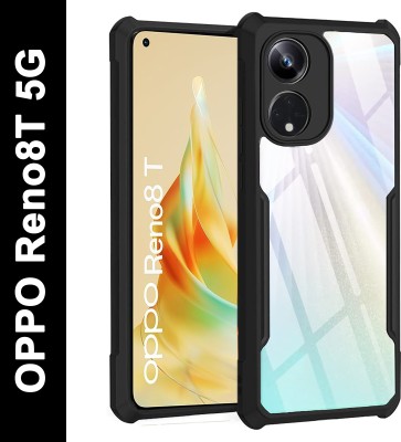 Micvir Back Cover for OPPO Reno8T 5G(Transparent, Black, Shock Proof, Pack of: 1)