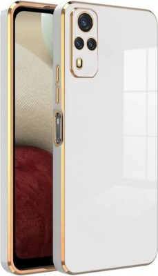 Reflect Back Cover for vivo y51 | Gold Plated Frame | Slim Shockproof | Soft TPU(White, Shock Proof, Silicon, Pack of: 1)