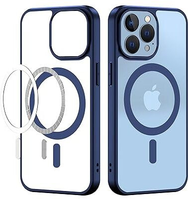 Kosher Traders Back Cover for Apple Iphone 15 Pro max ( Polycarbonate compatible with MAGSAFE Case )(Blue, Dual Protection)