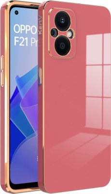 KartV Back Cover for Oppo F21 Pro 5G(Red, Gold, Electroplated, Silicon, Pack of: 1)