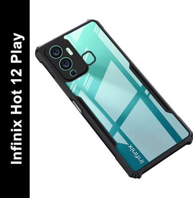 Micvir Back Cover for Infinix Hot 12 Play(Transparent, Black, Shock Proof, Pack of: 1)