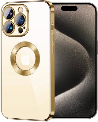 Bonqo Back Cover for APPLE iPhone 15 Pro Max(Gold, Dual Protection, Silicon, Pack of: 1)
