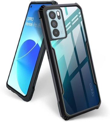 COVERHEAD Back Cover for Back Cover for Oppo Reno 6 Pro 5G Transparent Eagle Case,(Black, Grip Case, Pack of: 1)(Black, Camera Bump Protector)