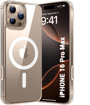 MZKART Back Cover for Apple iPhone 16 Pro Max MagSafe Compatible Ultra Slim Case(Transparent, Shock Proof, Silicon, Pack of: 1)