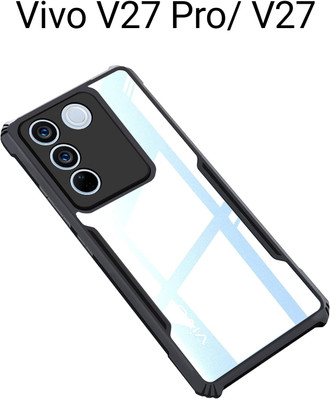 kartflesh Back Cover for Vivo V27 Pro (5G), Vivo V27 (5G), Luxurious Look, Protective Design, Grip Case(Transparent, Black, Flexible, Pack of: 1)